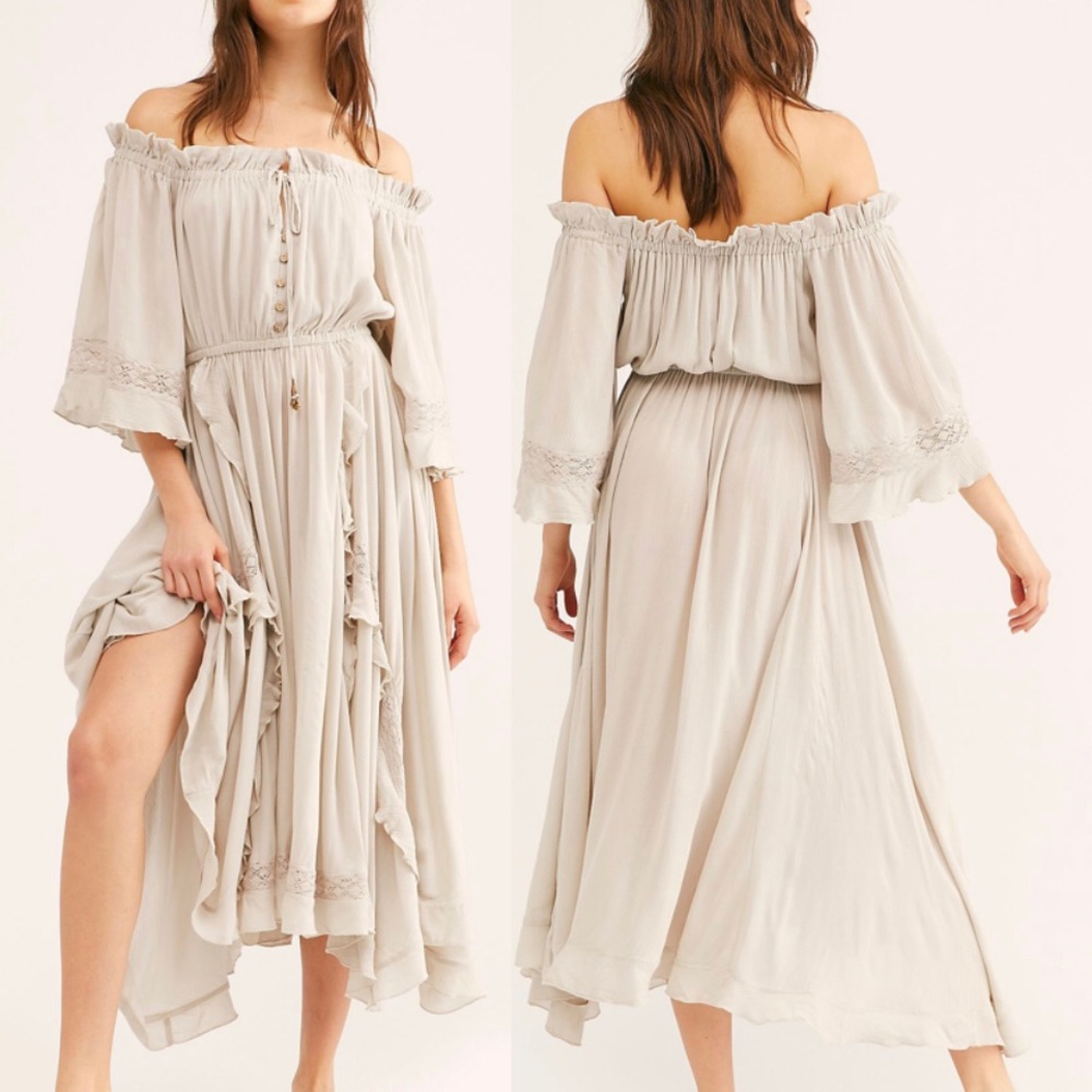 Free People Beach Bliss White Maxi Dress Size Sm